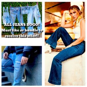 All jeans BOGO free!! Like or bundle you jeans to receive this great offer!